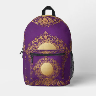 Imprimé Motif d'or violet indien Tout sur papier sac à dos