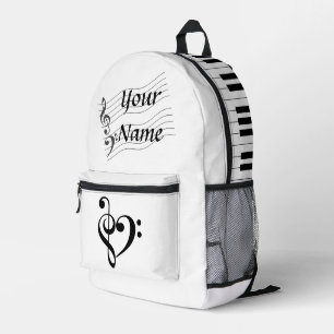 Imprimé Musique de piano Amour - sac à dos