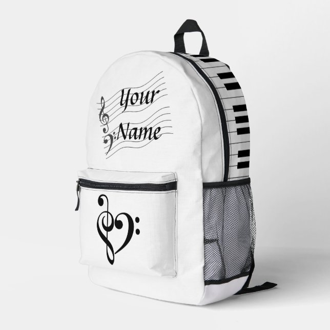 Imprimé Musique de piano Amour - sac à dos (Coin arrière droit)