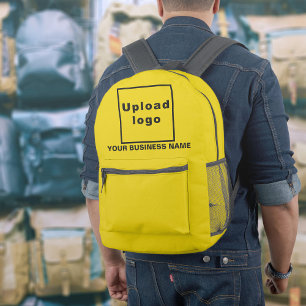 Imprimé Nom de l'entreprise et logo sur sac à dos jaune
