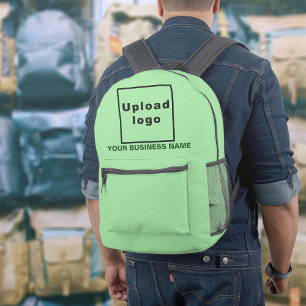 Imprimé Nom de l'entreprise et logo sur sac à dos vert cla