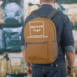 Imprimé Nom d'entreprise et logo sur sac à dos marron