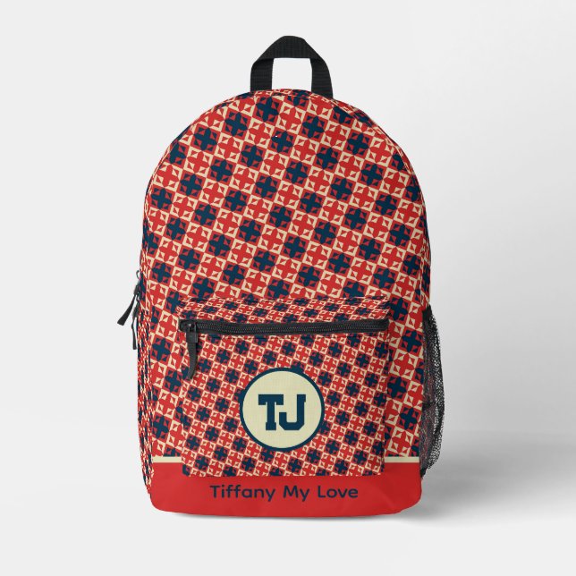 Imprimé Nom Élégant Retour À L'École Sac À Dos À Motifs (Recto)