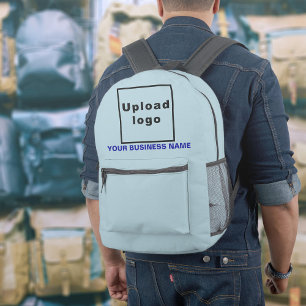 Imprimé Nom et logo de l'entreprise sur le sac à dos bleu
