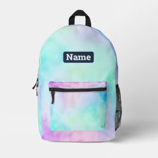 Imprimé Nom personnalisable Pastel Tie Dye Sac à dos