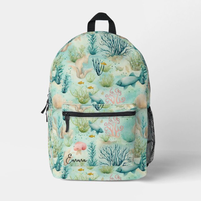 Imprimé Ocean Life - sac à dos pour Motif de poisson sous- (Recto)