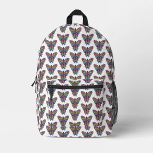 Imprimé Papillon Arc-en-ciel (blanc) - Sac à dos