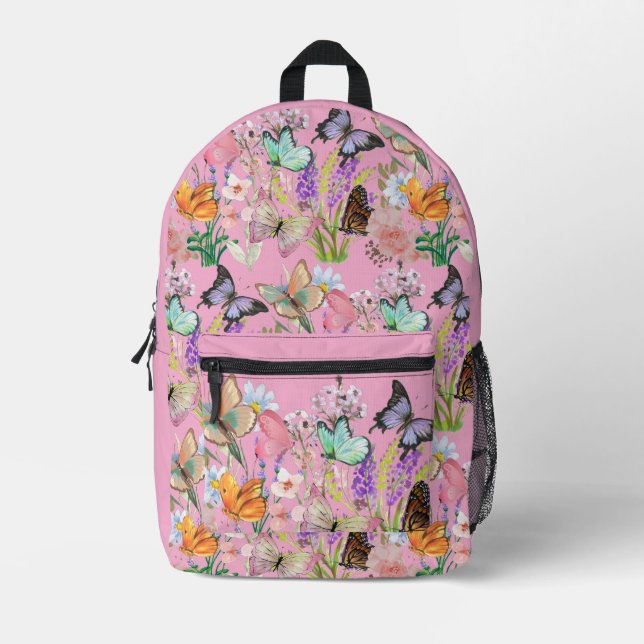Imprimé Papillon Champs Sac à dos pour enfants (Recto)