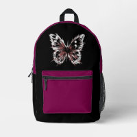 Papillon gothique noir et sac à dos Magenta