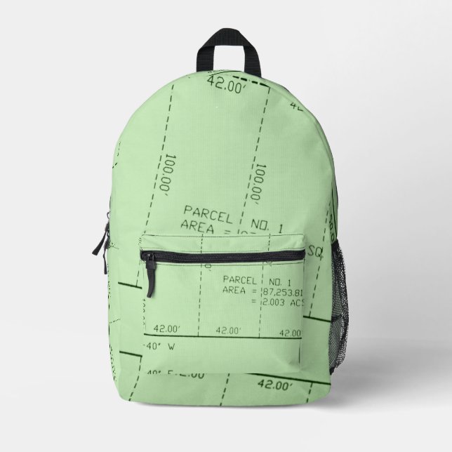 Imprimé Parcelle 1 - Thème immobilier (Minted) Sac à dos (Recto)