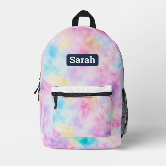 Imprimé Pastel Tie teinture sac à dos personnalisable (Recto)