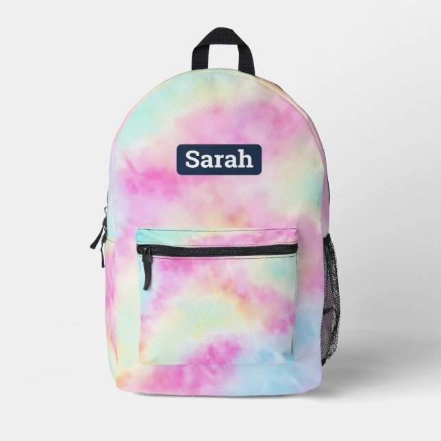 Imprimé Pastel Tie teinture sac à dos personnalisable (Recto)