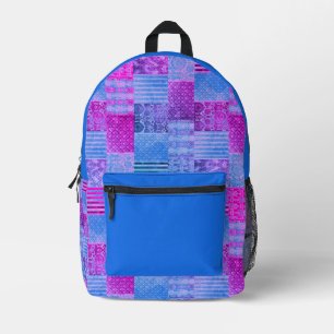 Imprimé Patchwork Purple et sac à dos bleu