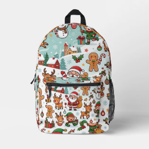 Imprimé Père Noël Renne Pain d'épice Sac à dos Vacances