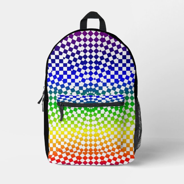Imprimé Rainbow Diamond Motif Tout sur le sac à dos imprim (Recto)