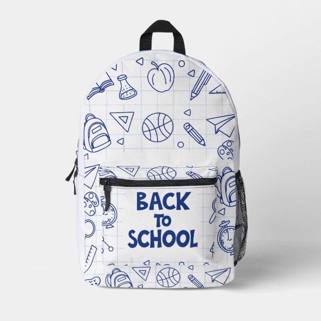 Imprimé Retour à l'école Doodle sac à dos (Recto)