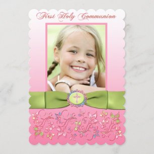 IMPRIMÉ RIBBON 1re Sainte Communion Invitation pho