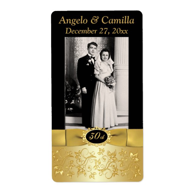 IMPRIMÉ RIBBON 30e anniversaire Photo Étiquette de (Devant)