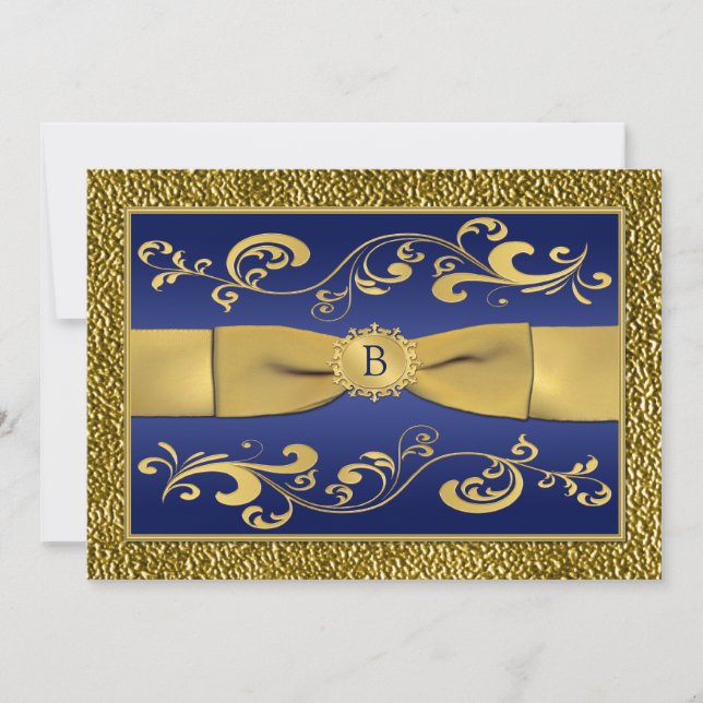 IMPRIMÉ RIBBON Scrolls 40e anniversaire Invitation (Devant)