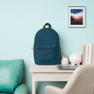 Imprimé Sac à dos à bande minimaliste bleu turquoise
