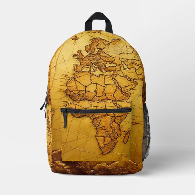 Imprimé Sac à dos à l'aspect cuir prêt pour l'aventure (Recto)