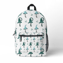 Sac à dos à motif champignon bleu fantaisiste