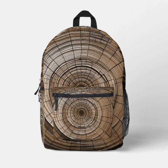 Imprimé Sac à dos à motif de cernes d'arbre inspiré de la  (Recto)
