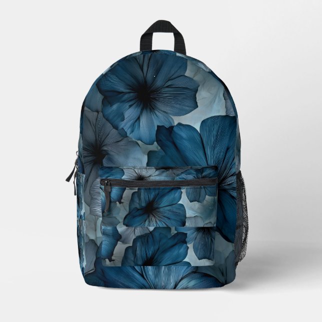 Imprimé Sac à dos à motif floral bleu (Recto)