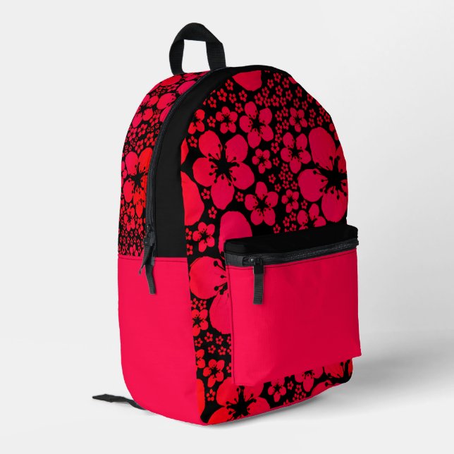 Imprimé Sac à dos à motif floral tropical (Coin arrière gauche)