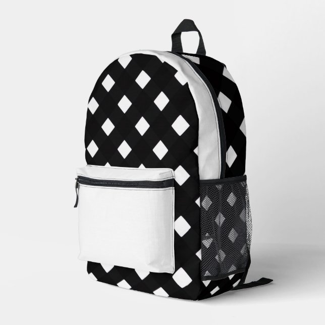 Imprimé Sac à dos à motif noir et blanc   (Coin arrière droit)