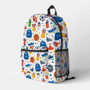 Imprimé Sac à dos à motif sportif pour la rentrée scolaire
