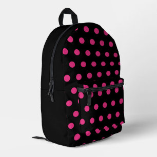 Imprimé Sac à dos à points Polka (noir et rose néon)