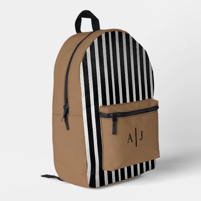 Imprimé Sac à dos Ado personnalisé - Mocha Brown avec init (Coin arrière gauche)