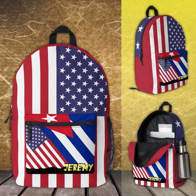 Imprimé sac à dos américain / cubain, patriotique, nom / D (Créateur téléchargé)