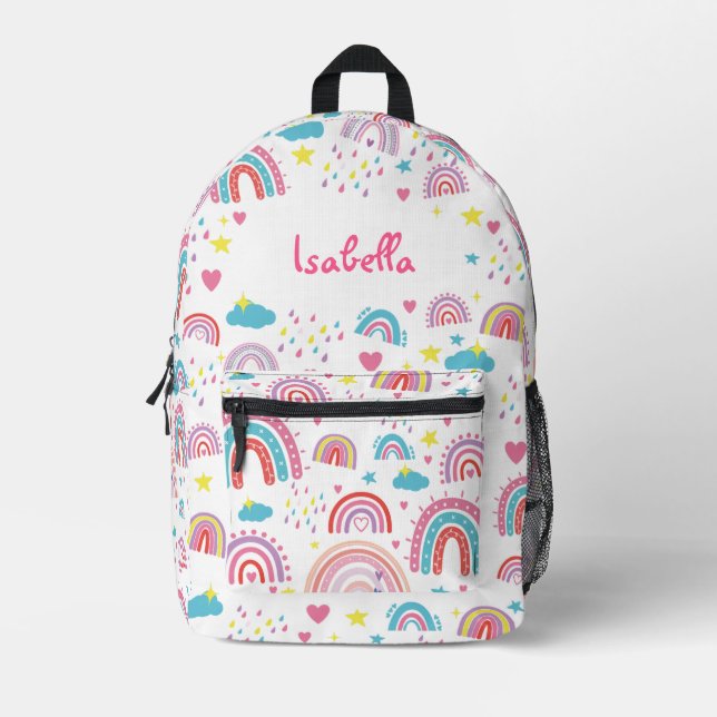 Imprimé Sac à dos arc-en-ciel mignon pour filles rentrant  (Recto)