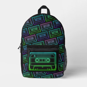 Imprimé Sac À Dos Avec Motif De Cassette Multicolore Néon