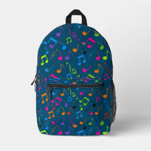 Imprimé Sac à dos avec motif de notes de musique colorées