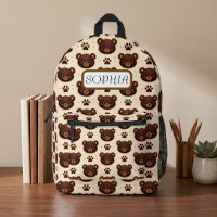 Sac à dos avec motif d'ours en peluche mignon et e
