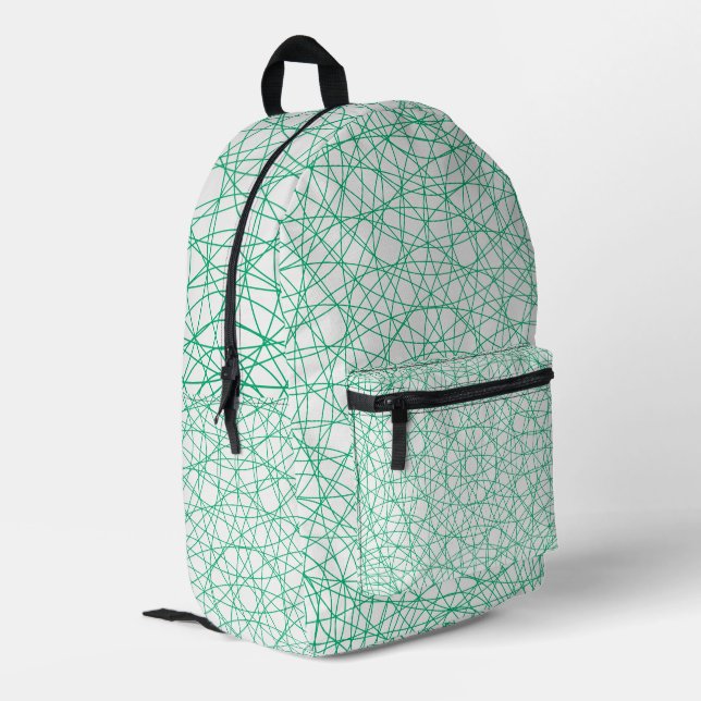Imprimé Sac à dos blanc avec Motif géométrique Emerald (Coin arrière gauche)