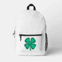 Sac à dos blanc Trèfle irlandais Lucky 4 Leaf