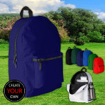 Imprimé Sac à dos bleu marine foncé, sac / Personnaliser<br><div class="desc">Sac à dos : Créez votre propre sac personnalisé / sac à dos avec du texte. Réglages faciles (bouton Modifier la conception) en ajoutant du texte,  des couleurs arrière - plans ou plus d'images.</div>