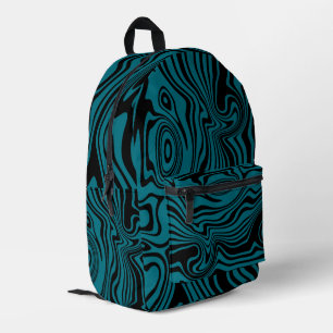 Imprimé Sac à dos bleu noir Vagues motif - Choisir les cou