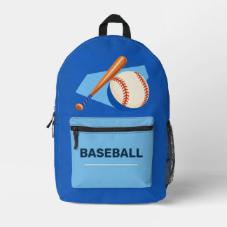 Imprimé Sac à dos bleu royal Batte de baseball et balle