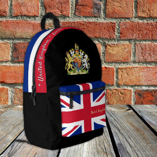 Imprimé sac à dos British Flag, Royaume-Uni, noir