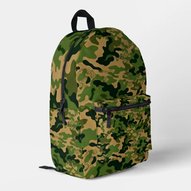Imprimé Sac à dos camouflage vert moderne – Armée Premium (Coin arrière gauche)