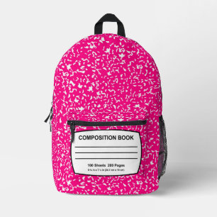 Imprimé Sac à dos Carnet à composition rose et blanche