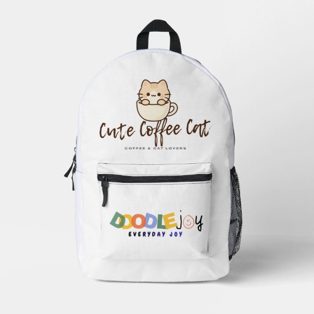 Imprimé Sac À Dos Chat Mignon Café – Conception Désirable  (Recto)