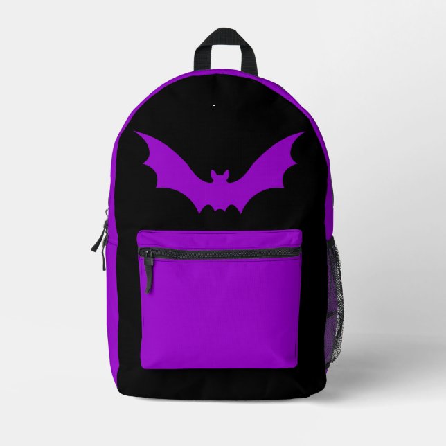 IMPRIMÉ SAC À DOS CHAUVE-SOURIS VAMPIRE (NOIR VIOLET) (Recto)