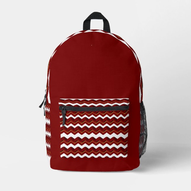 Imprimé Sac à dos Chevron Rouge Foncé – Élégant & Chic (Recto)