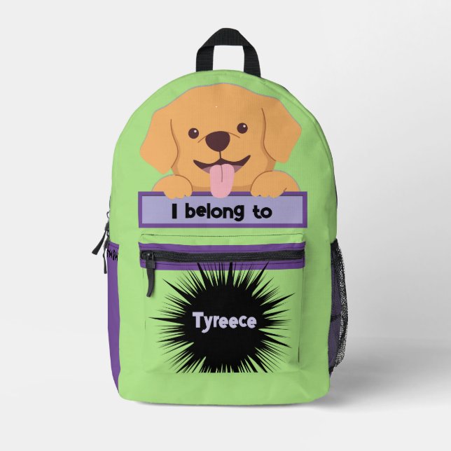 Imprimé Sac à dos chiot Labrador doré mignon Bag Buddy (Recto)